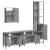 Set mobilier de baie, 4 piese, gri sonoma, lemn prelucrat GartenMobel Dekor