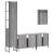 Set mobilier de baie, 4 piese, gri sonoma, lemn prelucrat GartenMobel Dekor