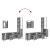 Set mobilier de baie, 4 piese, gri sonoma, lemn prelucrat GartenMobel Dekor