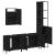 Set mobilier de baie, 4 piese, negru, lemn prelucrat GartenMobel Dekor