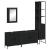Set mobilier de baie, 4 piese, negru, lemn prelucrat GartenMobel Dekor