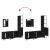 Set mobilier de baie, 4 piese, negru, lemn prelucrat GartenMobel Dekor