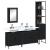 Set mobilier de baie, 4 piese, negru, lemn prelucrat GartenMobel Dekor
