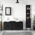 Set mobilier de baie, 4 piese, negru, lemn prelucrat GartenMobel Dekor