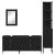 Set mobilier de baie, 4 piese, negru, lemn prelucrat GartenMobel Dekor