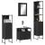 Set mobilier de baie, 4 piese, negru, lemn prelucrat GartenMobel Dekor