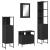 Set mobilier de baie, 4 piese, negru, lemn prelucrat GartenMobel Dekor
