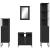 Set mobilier de baie, 4 piese, negru, lemn prelucrat GartenMobel Dekor