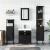 Set mobilier de baie, 4 piese, negru, lemn prelucrat GartenMobel Dekor