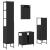 Set mobilier de baie, 4 piese, negru, lemn prelucrat GartenMobel Dekor