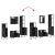 Set mobilier de baie, 4 piese, negru, lemn prelucrat GartenMobel Dekor