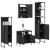 Set mobilier de baie, 4 piese, negru, lemn prelucrat GartenMobel Dekor