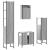 Set mobilier de baie, 4 piese, gri sonoma, lemn prelucrat GartenMobel Dekor