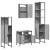 Set mobilier de baie, 4 piese, gri sonoma, lemn prelucrat GartenMobel Dekor