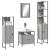 Set mobilier de baie, 4 piese, gri sonoma, lemn prelucrat GartenMobel Dekor