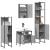 Set mobilier de baie, 4 piese, gri sonoma, lemn prelucrat GartenMobel Dekor