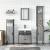 Set mobilier de baie, 4 piese, gri sonoma, lemn prelucrat GartenMobel Dekor
