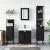 Set mobilier de baie, 4 piese, negru, lemn prelucrat GartenMobel Dekor