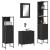 Set mobilier de baie, 4 piese, negru, lemn prelucrat GartenMobel Dekor