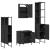 Set mobilier de baie, 4 piese, negru, lemn prelucrat GartenMobel Dekor