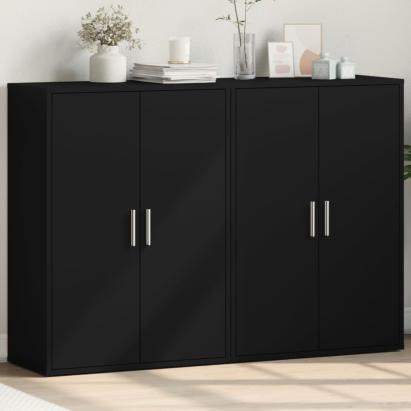 Dulapuri, 2 buc., negru, 60x31x84 cm, lemn prelucrat GartenMobel Dekor