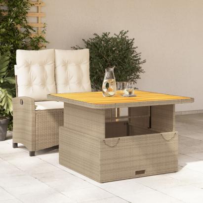 Set mobilier de grădină, 2 piese, cu perne, bej, poliratan GartenMobel Dekor