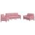 Set de canapele cu perne, 3 piese, roz, catifea GartenMobel Dekor