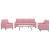 Set de canapele cu perne, 3 piese, roz, catifea GartenMobel Dekor