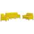 Set de canapele cu perne, 3 piese, galben, catifea GartenMobel Dekor