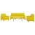 Set de canapele cu perne, 3 piese, galben, catifea GartenMobel Dekor