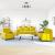 Set de canapele cu perne, 3 piese, galben, catifea GartenMobel Dekor
