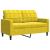Set de canapele cu perne, 3 piese, galben, catifea GartenMobel Dekor