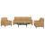 Set de canapele cu perne, 3 piese, maro, catifea GartenMobel Dekor
