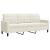Set de canapele cu perne, 3 piese, crem, catifea GartenMobel Dekor