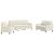Set de canapele cu perne, 3 piese, crem, catifea GartenMobel Dekor