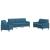 Set de canapele cu perne, 3 piese, albastru, catifea GartenMobel Dekor