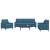 Set de canapele cu perne, 3 piese, albastru, catifea GartenMobel Dekor