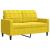 Set de canapele cu perne/rulouri, 3 piese, galben, catifea GartenMobel Dekor