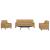 Set de canapele cu perne/rulouri, 3 piese, maro, catifea GartenMobel Dekor