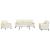 Set de canapele cu perne/rulouri, 3 piese, crem, catifea GartenMobel Dekor