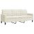 Set de canapele cu perne/rulouri, 3 piese, crem, catifea GartenMobel Dekor