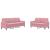 Set de canapele cu perne, 2 piese, roz, catifea GartenMobel Dekor