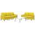 Set de canapele cu perne, 2 piese, galben, catifea GartenMobel Dekor