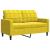 Set de canapele cu perne, 2 piese, galben, catifea GartenMobel Dekor