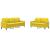 Set de canapele cu perne, 2 piese, galben, catifea GartenMobel Dekor