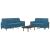 Set de canapele cu perne, 2 piese, albastru, catifea GartenMobel Dekor