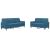 Set de canapele cu perne, 2 piese, albastru, catifea GartenMobel Dekor