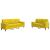 Set de canapele cu perne/rulouri, 2 piese, galben, catifea GartenMobel Dekor