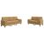 Set de canapele cu perne/rulouri, 2 piese, maro, catifea GartenMobel Dekor