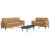 Set de canapele cu perne/rulouri, 2 piese, maro, catifea GartenMobel Dekor